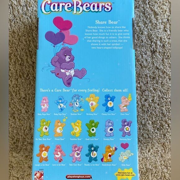 Nwt Vtg 2003 Care Bears Stuffed Purple Toy Bear + Cartoon Video Plush Animal - Picture 6 of 6